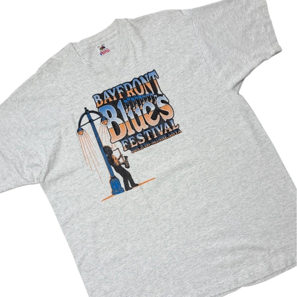 Vintage 90s Bayfront Blues Festival Duluth MN USA Jazz Music Souvenir T-Shirt - Picture 2 of 8